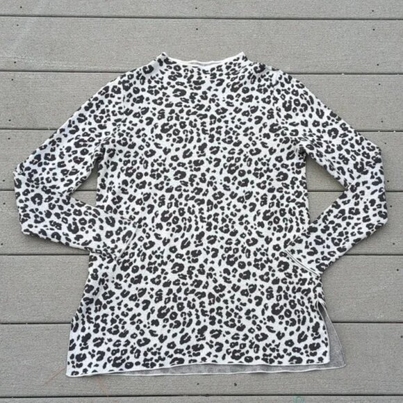 Loft Mock Neck Animal Print Tunic Sweater - Picture 6 of 13